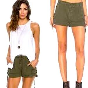 FREE PEOPLE | Army Green Linen Cargo Shorts. Comfy, and cool. No flaws, size 2.